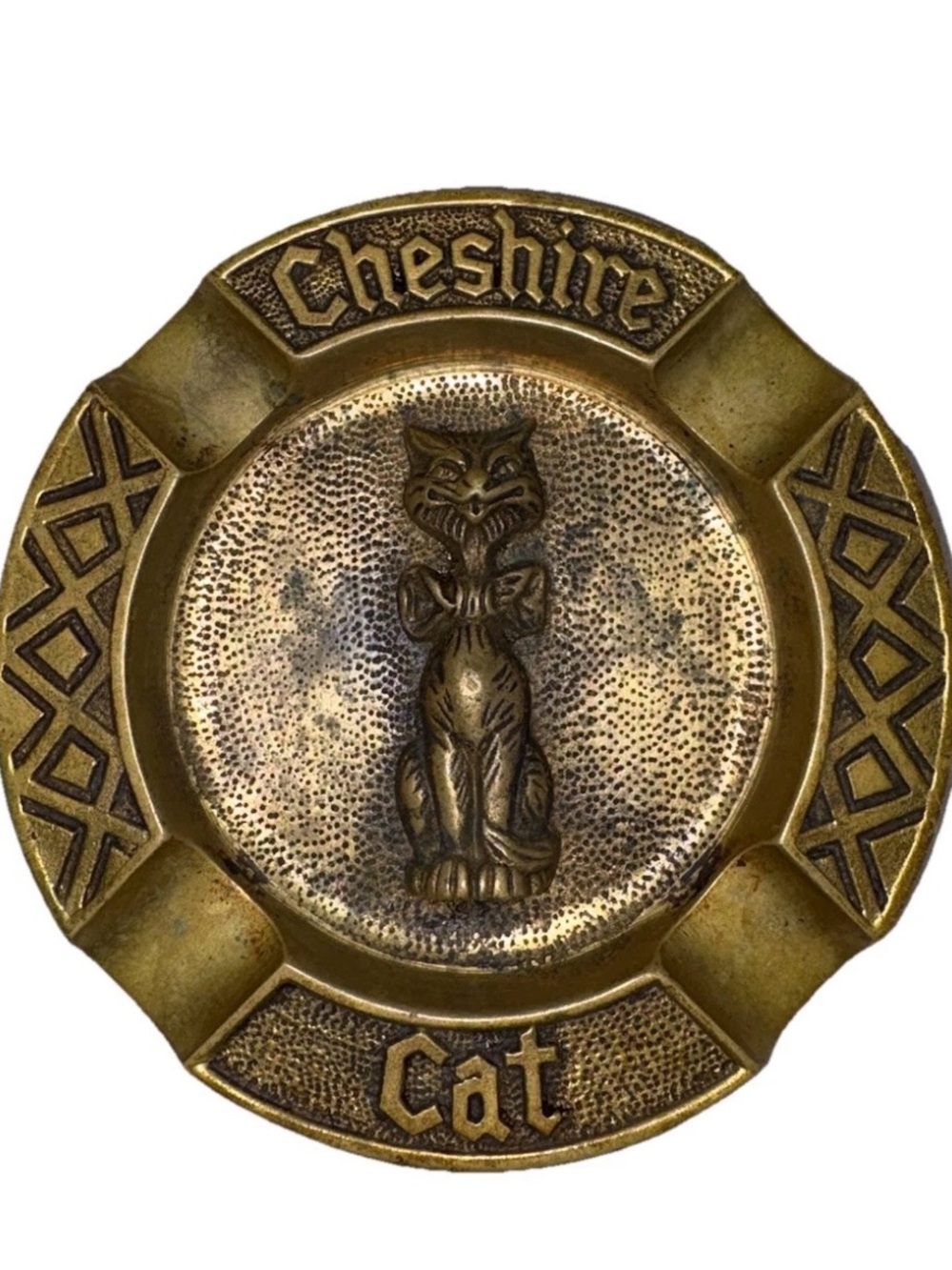 Cheshire Cat Brass MCM Peerage England Trinket Ashtray Dish - Vintage Gem